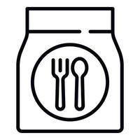 Fast food package icon, outline style vector