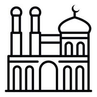 Mosque with two minarets icon, outline style vector