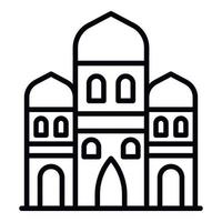 icono de tres torres árabes, estilo de esquema vector