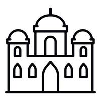 icono de mezquita asiática, estilo de esquema vector