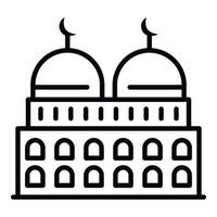 icono de mezquita de dos cúpulas, estilo de contorno vector