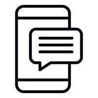 Smartphone popup message icon, outline style vector