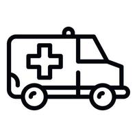 Ambulance van icon, outline style vector