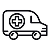 icono de ambulancia paramédico, estilo de esquema vector