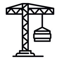 Load crane icon, outline style vector