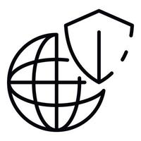 Secured web icon, outline style vector