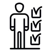 Man donate checklist icon, outline style vector