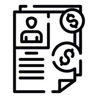 Crowdfunding papers icon, outline style vector