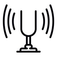 Tuning fork device icon, outline style vector