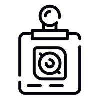 Square action camera icon, outline style vector