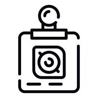 Square action camera icon, outline style vector