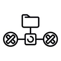 Folder network firewall icon, outline style vector