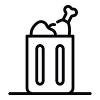 Bio trash container icon, outline style vector