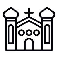 Christian church icon, outline style vector