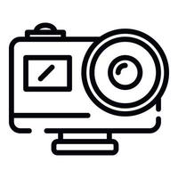 Action camera with lens icon, outline style vector