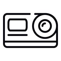 Action camera front view icon, outline style vector