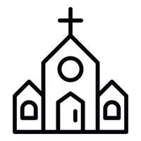 Cathedral church icon, outline style vector