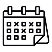 Marked calendar dates icon, outline style vector