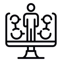 Online workshop icon, outline style vector