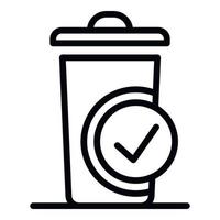 Sorted trash icon, outline style vector