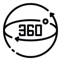 360 augmented reality icon, outline style vector