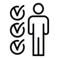 Man checklist data icon, outline style vector