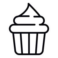 Cupcake icon, outline style vector