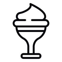 icono de cóctel de helado, estilo de esquema vector