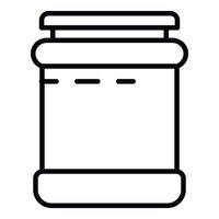 Empty jam jar icon, outline style vector