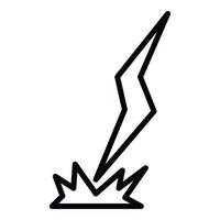 Lightning with sparks icon, outline style vector