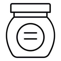 Fruit jam jar icon, outline style vector