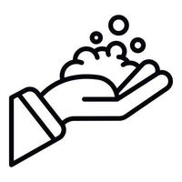 Foam in hand icon, outline style vector