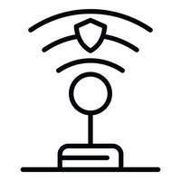 Protected wifi icon, outline style vector