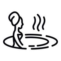 Woman water massage icon, outline style vector