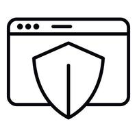 Safe web page icon, outline style vector