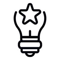 Star bulb icon, outline style vector