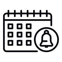 Mortgage calendar icon, outline style vector
