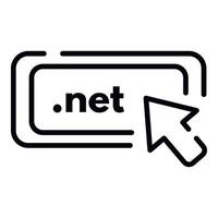 Net domain icon, outline style vector