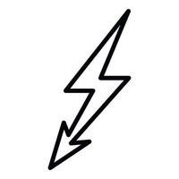 High voltage danger icon, outline style vector