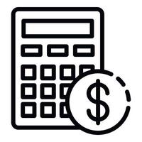 Mortgage calculation icon, outline style vector