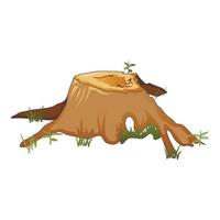 Natural tree stump icon, cartoon style vector