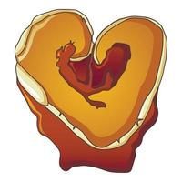 Heart tree stump icon, cartoon style vector