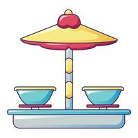 Kid cup carousel icon, cartoon style vector