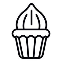 icono de merengue de cupcake, estilo de esquema vector