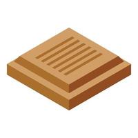 Chocolate square icon, isometric style vector