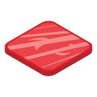 Slice meat icon, isometric style vector