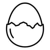 Eggshell icon, outline style vector