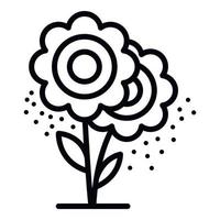 Allergy flower icon, outline style vector