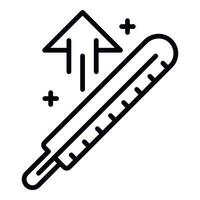 Body temperature up icon, outline style vector