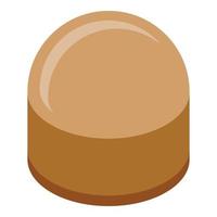 icono de chocolate con leche y cacao, estilo isométrico vector